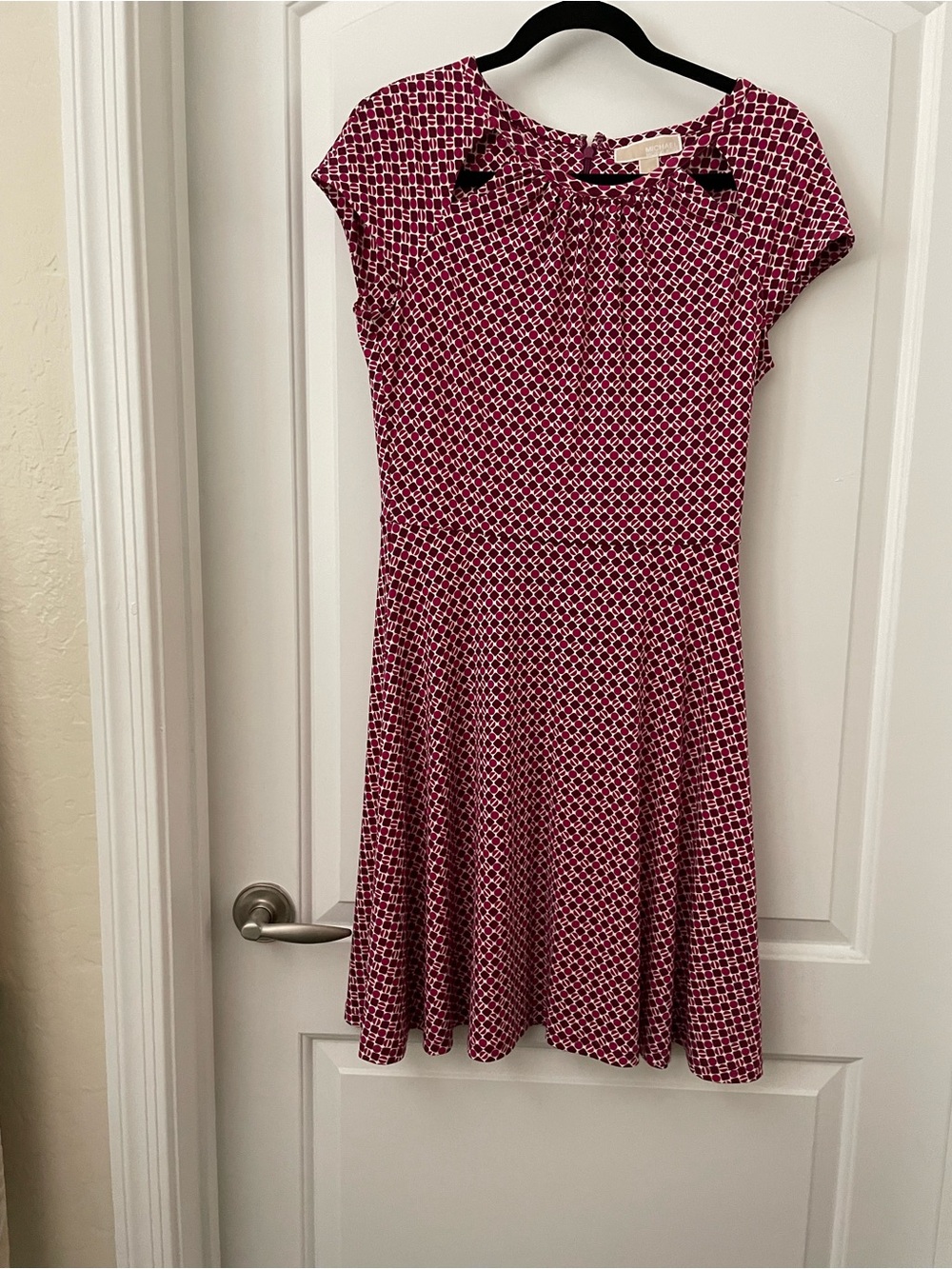 Women’s Michael Kors  Patterned Cap-Sleeve Fit & Flare Dress